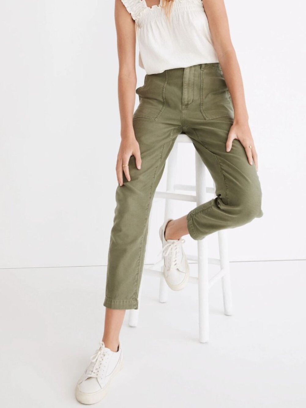 Madewell Olive Green Cropped Utility Pants